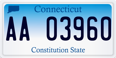 CT license plate AA03960