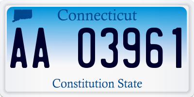 CT license plate AA03961