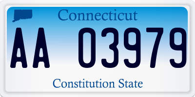 CT license plate AA03979