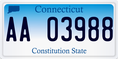 CT license plate AA03988
