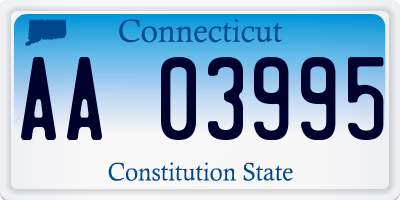 CT license plate AA03995