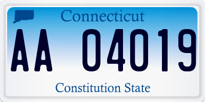 CT license plate AA04019