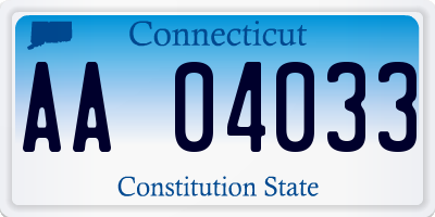 CT license plate AA04033
