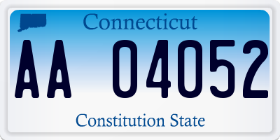 CT license plate AA04052