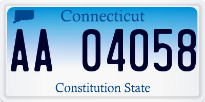 CT license plate AA04058