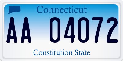 CT license plate AA04072