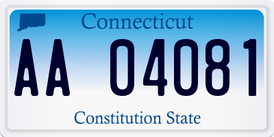 CT license plate AA04081