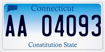 CT license plate AA04093