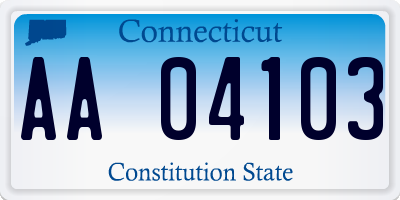 CT license plate AA04103