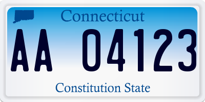 CT license plate AA04123