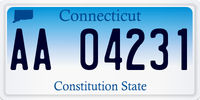 CT license plate AA04231