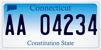 CT license plate AA04234