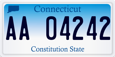CT license plate AA04242