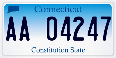 CT license plate AA04247