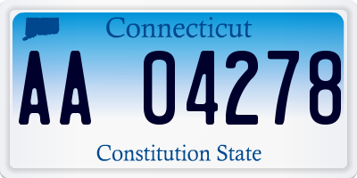 CT license plate AA04278