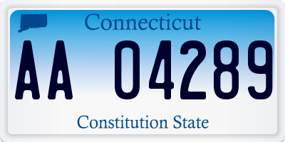 CT license plate AA04289