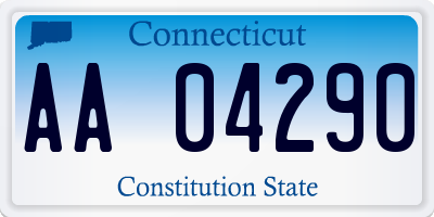 CT license plate AA04290