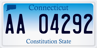CT license plate AA04292
