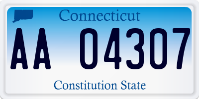 CT license plate AA04307
