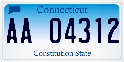 CT license plate AA04312