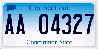 CT license plate AA04327