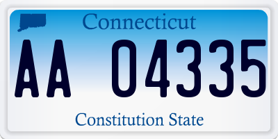 CT license plate AA04335