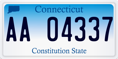 CT license plate AA04337