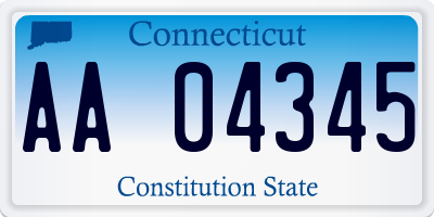 CT license plate AA04345