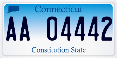 CT license plate AA04442