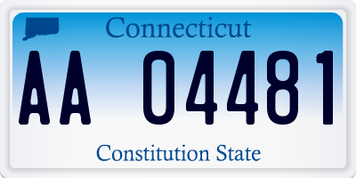 CT license plate AA04481