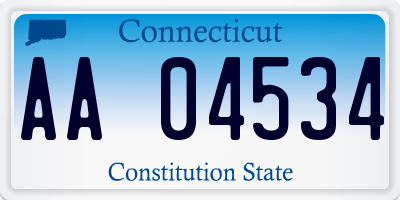 CT license plate AA04534
