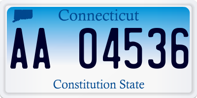 CT license plate AA04536
