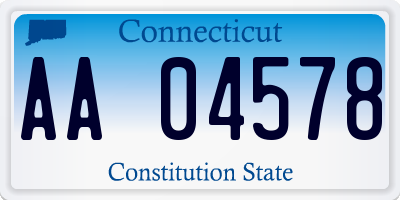 CT license plate AA04578