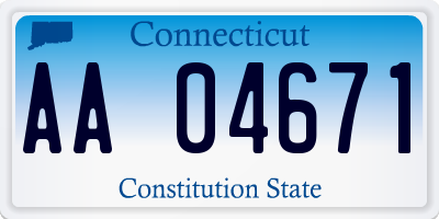 CT license plate AA04671
