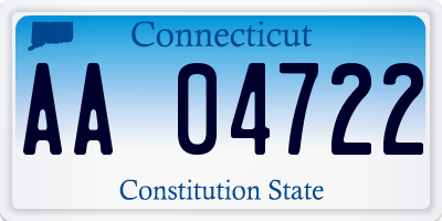 CT license plate AA04722