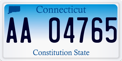 CT license plate AA04765