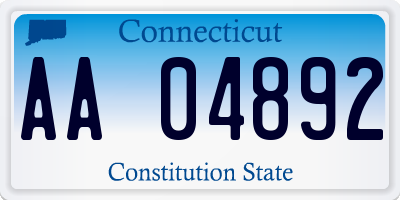 CT license plate AA04892
