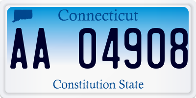 CT license plate AA04908