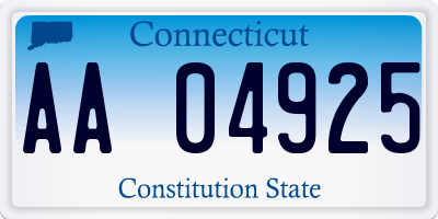 CT license plate AA04925