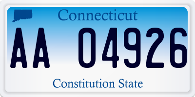 CT license plate AA04926