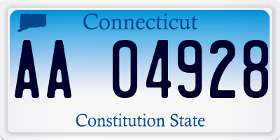 CT license plate AA04928