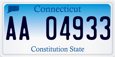 CT license plate AA04933