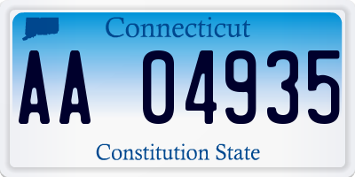 CT license plate AA04935