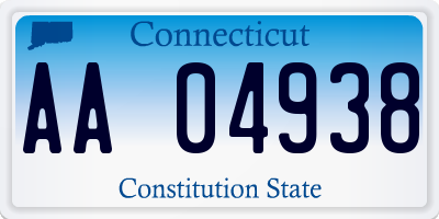 CT license plate AA04938