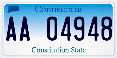 CT license plate AA04948