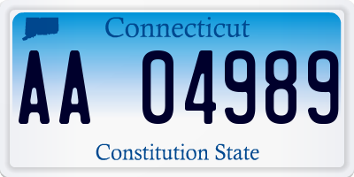 CT license plate AA04989