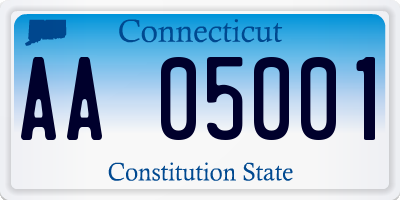 CT license plate AA05001
