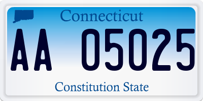CT license plate AA05025