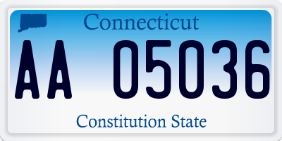 CT license plate AA05036