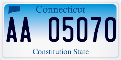 CT license plate AA05070